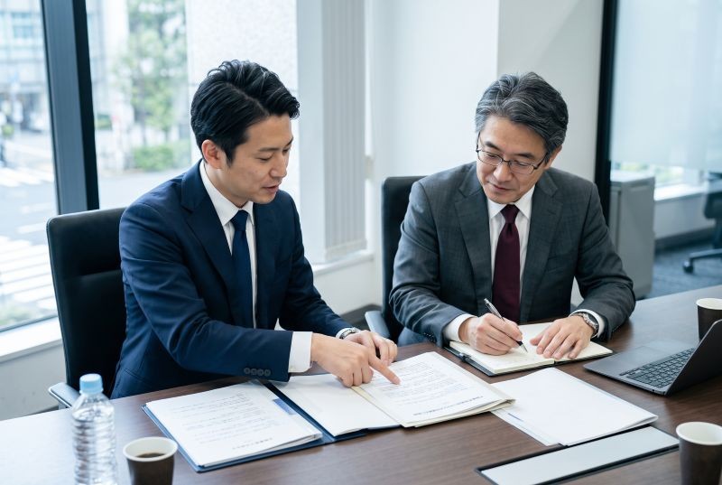 提携の司法書士・税理士と連携して相続した土地の売却の段取りを整理する様子